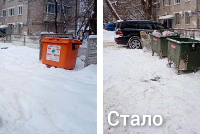 В Калуге из-за сильного снегопада возникли проблемы с вывозом мусора