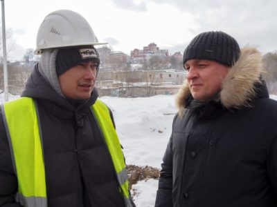 Дмитрий Денисов посетил строительство ливнёвки на Яченском водохранилище