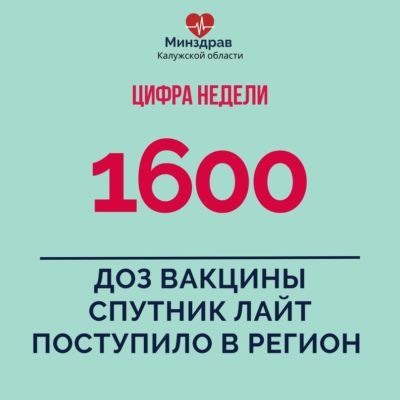 В Калужскую область поступило 1600 доз вакцины Спутник Лайт