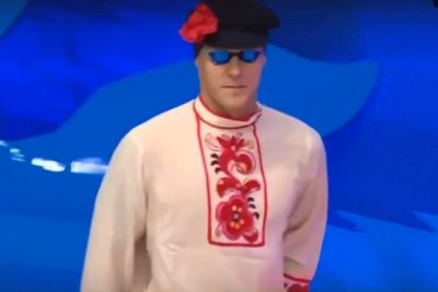 Пловец из Калужской области вышел на заплыв в костюме «русского парня»