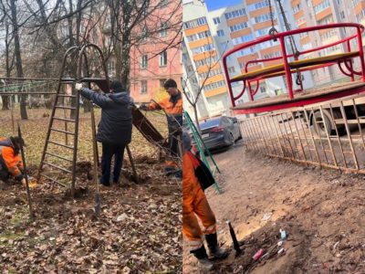 В Калуге возобновлен демонтаж оборудования на детских площадках