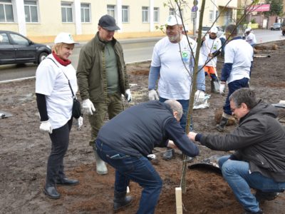 Владислав Шапша посадил липы на улице Салтыкова-Щедрина