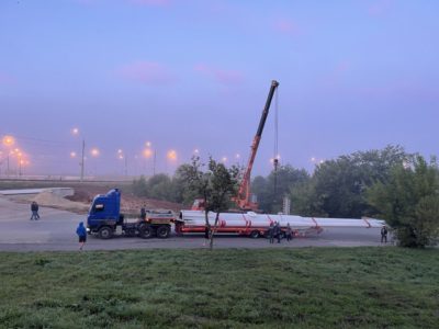 На въезде в Калугу начинается  монтаж 40-метрового флагштока