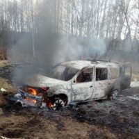 Под Калугой загорелся автомобиль