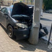 На Пушкина жестко столкнулись две иномарки