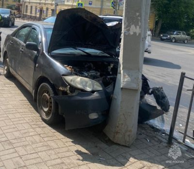 На Пушкина жестко столкнулись две иномарки