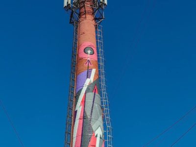 Труба котельной стала холстом для уличных художников