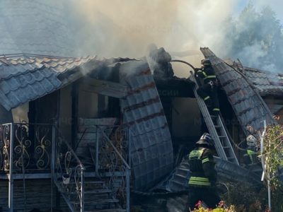 В калужской деревне сгорел частный дом