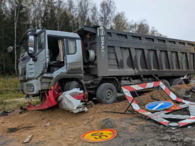 На калужской трассе самосвал сбил пешехода