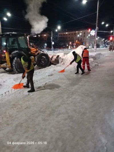 За ночь с улиц Калуги вывезено почти девять тысяч кубометров снега