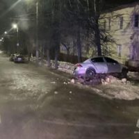 В Калуге легковушка влетела в ствол дерева 