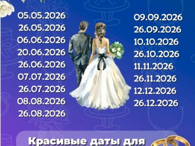 Будущим молодоженам напомнили о «красивых» датах