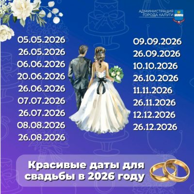 Будущим молодоженам напомнили о «красивых» датах