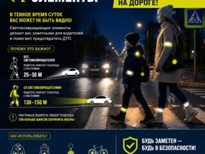 Ваша безопасность на дороге: используйте световозвращатели