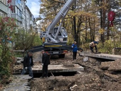 На улице Вишневского завершили замену трубопровода На улице Вишневского завершили замену трубопровода